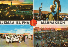 MARRAKECH, DJEMAA EL FNA, MULTIVUE, CHARMEUR DE SERPENTS, DANSE   COULEUR   REF 11294 CHE - Marrakech