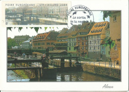 FRANCE LISA " FOIRE EUROPENNE - STRASBOURG DE 2003 " SUR CARTE MAXIMUM LETTRE COVER - 1999-2009 Vignettes Illustrées