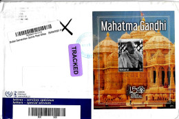 MONTSERRAT MAHATMA GANDHI 150th BIRTH ANNIVERSARY SS REGISTERED TRAVELLED COVER With Tracking As Per Scan - Mahatma Gandhi