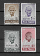 India 1948 Mahatma Gandhi Mourning 4v SET Mounted Mint Gum Disturbed, NICE COLOUR As Per Scan - Mahatma Gandhi