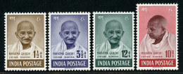 India 1948 Mahatma Gandhi Mourning 4v SET Mounted Mint Gum Disturbed, NICE COLOUR As Per Scan - Mahatma Gandhi