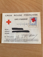 Carte Adhérent 1967 Avec Timbre Recto Et Timbre Verso - Rotes Kreuz