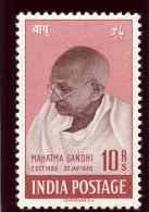 India 1948 Mahatma Gandhi Mourning 10r Mounted Mint, NICE COLOUR As Per Scan - Mahatma Gandhi