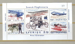 Suede (1984)  - BF  Histoire De L'Aviation Suedoise   -  Neufs** - MNH - Blokken & Velletjes