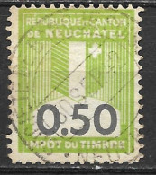 SUISSE - SWITZERLAND - Timbre Fiscal République Et Canton De Neuchatel - Timbre Impot - Oblitéré - Revenue Stamps