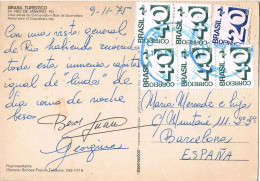 51972. Postal Aerea RIO De JANEIRO (Brasil) 1975. Vista Aerea CORCOVADO Y Bahia Guanavara - Lettres & Documents