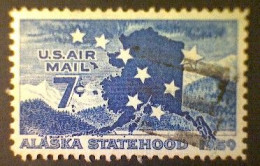 United States, Scott #C53, Used(o), 1959, Alaska Statehood, 7¢, Dark Blue - 2a. 1941-1960 Afgestempeld