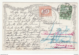 Postage Due - Porto Stamp Segnattase Gardone Riviera On Wien Postcard 1911 B190715 - Strafport