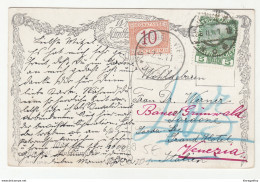 Postage Due - Porto Stamp Segnattase Gardone Riviera On Wien Postcard 1911 B190715 - Taxe