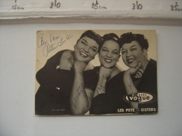 Carte Autographe LES PETERS SISTERS Chanson Musique - Cantanti E Musicisti