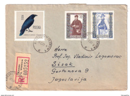 Poland Letter Cover Posted Registered 1961 Krosno To Sisak B201110 - Storia Postale