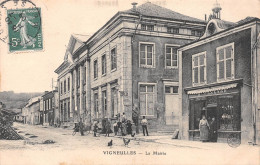 VIGNEULLES-les-Hattonchatel (Meuse) - La Mairie - Voyagé 1909 (2 Scans) Mlle Angèle Duroudier, 1 Cours Gambetta, Lyon - Vigneulles Les Hattonchatel