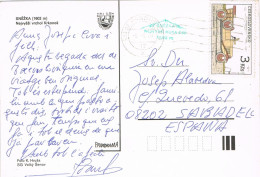 51976. Postal PARDUBICE (Checoslovaquia) 1989. Vistas Varias De SNEZKA (Krkonose) - Brieven En Documenten
