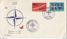 Turkey, 15 Years Of NATO, Ankara Special Cover & Pmk 1964 B170330 - Covers & Documents