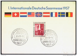 Saarland 1957 Special Card And Postmark 1st International Fair Bb150921 - Cartoline Maximum