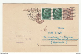 Italy Postal Stationery Postcard Cartolina Posted 1931 Torino Pmk B210725 - Stamped Stationery
