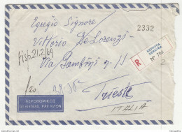 Greece Letter Cover Posted Registered 1969 Corfu To Trieste B210501 - Covers & Documents