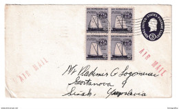 US Postal Stationery Letter Cover Posted 1957 Oak Ridge To Sisak, Croatia - Uprated 1 Block Of 4 B210112 - 1941-60