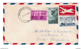 US Postal Air Mail Stationery Letter Cover Posted 1955 Oak Ridge To Sisak, Croatia - Uprated B210112 - 1941-60