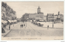 Saint-Quentin, La Place De L'Hôtel-de-ville Old Postcard B201020 - Saint Quentin