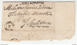 Ex Offo Official Letter Posted 1868 Mokrin To M.Theresiopel (Subotica) B201020 - ...-1867 Vorphilatelie