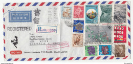 Kores Osaka Company - Multifranked Letter Cover Posted Registered 1970 To Austria B200520 - Lettres & Documents