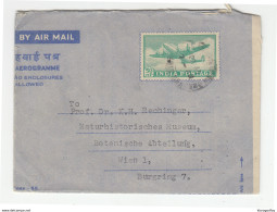 India Postal Stationery Aerogramme Posted 1963 To Austria B200520 - Aérogrammes