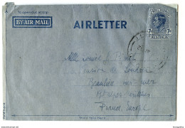 Australia Airletter Posted 1952 To France B200220 - Aérogrammes