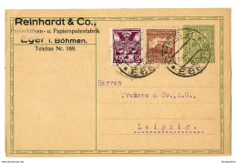 Czechoslovakia Postal Stationery Postcard Posted 1927 Eger To Leipzig B200220 - Cartoline Postali