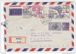 Space Stamps On Registered Air Mail Letter Cover Travelled 1967 Czechoslovakia To Yugoslavia Bb160301 - Autres & Non Classés