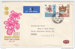 Hong Kong Flowers FDC 1968 Bb151228 - FDC