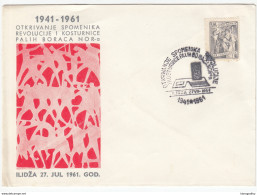 Yugoslavia Sarajevo Ilidza Monument Opening Special Cover And Postmark 1961 B170907 - Brieven En Documenten