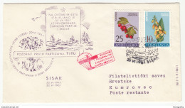Yugoslavia Sisak Uprising Special Cover And Pmk Travelled With Airplane And Parachute 1961 To Kumrovec B170907 - FDC