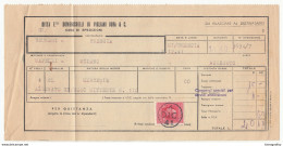 F.lli Domencichelli Di Vigliani Jura & C. Parcel Card? 1941 Milano To Brescia B170510 - Paquetes Postales