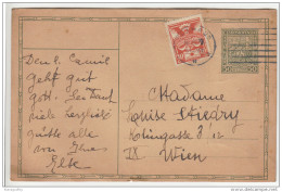 Czechoslovakia Postal Stationery Postcard Travelled 1927 To Wien B160802 - Cartoline Postali