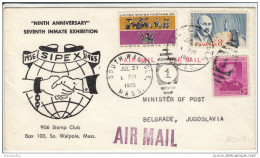 SIPEX Illustrated Letter Cover Travelled Air Mail 1965 South Walpole To Yugoslavia B160802 - Cartas & Documentos