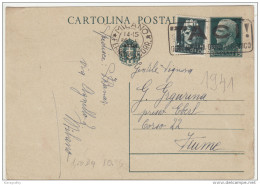 Italy Postal Stationery Postcard Cartolina Postale Travelled 194? Milano To Fiume B160802 - Stamped Stationery