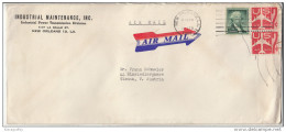 Industrial Maintenance, Inc. Company Air Mail Letter Cover Travelled 1962 New Orleans To Vienna B160802 - Cartas & Documentos