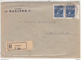 Yugoslavia, Letter Cover Registered Posted 1948 Maribor Pmk B210220 - Slovenia