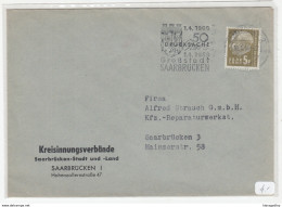 Saarbrucken Slogan Postmark On Letter Cover Travelled 1959 Bb180612 - Covers & Documents