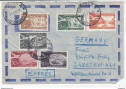 Yugoslavia Multifranked Air Mail Letter Cover Travelled 1959 Beograd To Dresden Bb180612 - Airmail