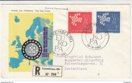 Luxembourg, Europa-CEPT FDC Travelled 1961 Registered B190120 - 1961