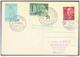 Esperanto Belgium + Spain 1963 Congress Special Postmark On Zamenhofstraat Postcard Bb150915 - Esperanto