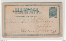 Hawai 1881 UPU Postal Stationery Postcard Posted??? B191210 - Hawaï