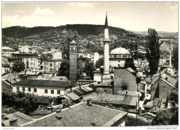 Sarajevo - Begova Dzamija Islam Moschee (Mosque) And Sahat-kula Postcard Travelled 1960 Bb - Islam