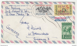 US Air Mail Letter Cover Posted 196? To Germany B200110 - Cartas & Documentos