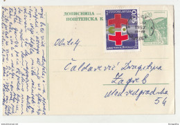 Yugoslavia Red Cross Postal Tax Stamp On Postal Stationery Postcard Dopisnica Travelled 1967 B190901 - Liefdadigheid