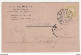 E. Mire - Izvoz Jaja Eierexport, Osijek  Company Postcard Price List - Travelled 1910 To Glina B190910 - Croatia
