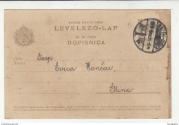 Hungary Croatia Postal Stationery Postcard Dopisnica Travelled 1909 Drava Osijek To Glina B190910 - Croatia