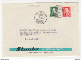 Staubo Elektro-Maskin A/S Oslo Company Letter Cover Travelled 1959 To Germany B190701 - Brieven En Documenten